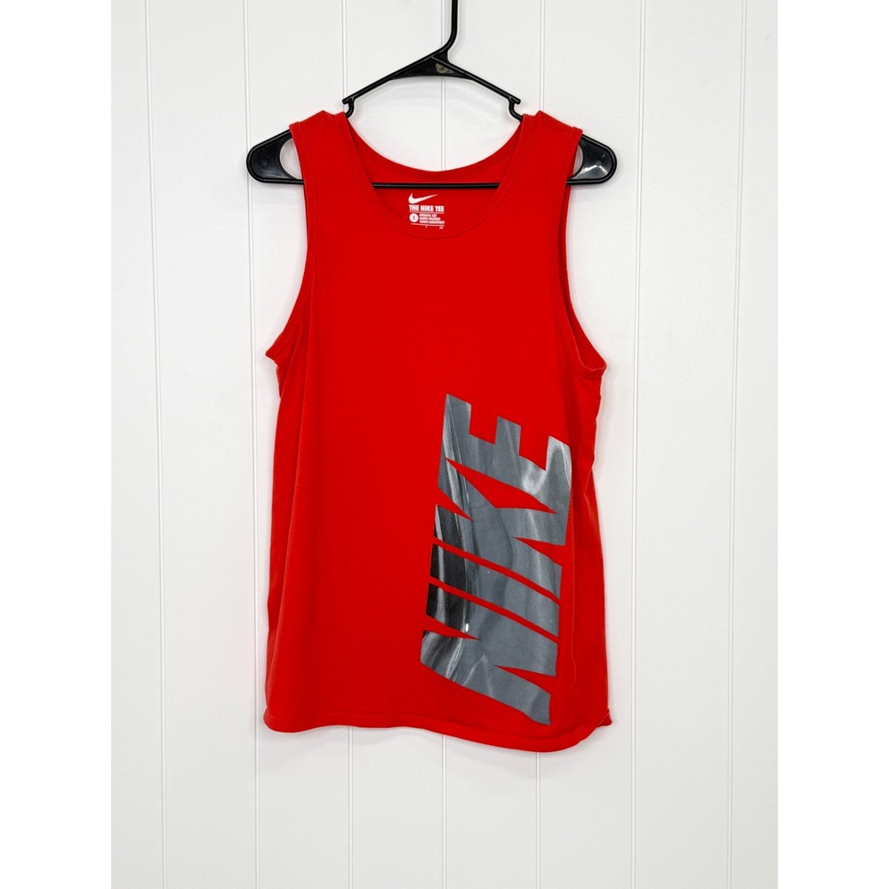Nike Vertical Block Logo Tank Top Mens Small Red Graphic Athletic Streetwear